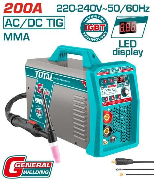"ТОТАL" Инверторный сварочный аппарат TIG/MMA, TIG 15-200A, MMA 15-200A.