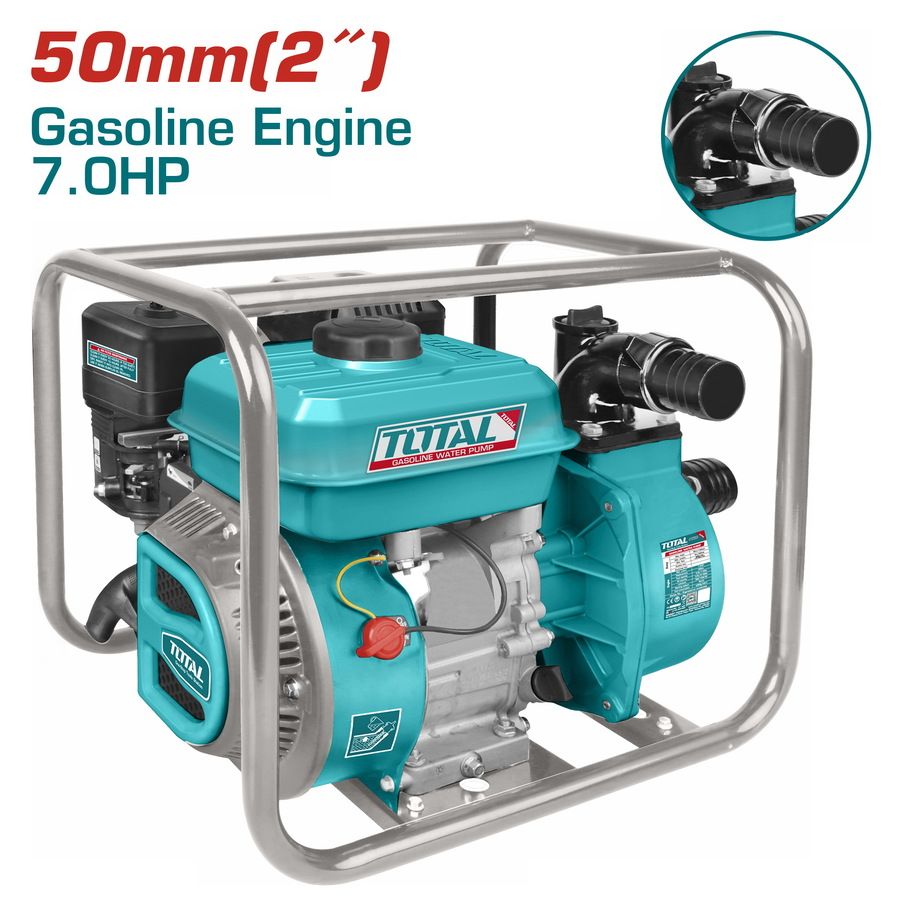 "ТОТАL" Бензиновый водяной насос INDUSTRIAL 550л/мин, макс подъемник: 28м.